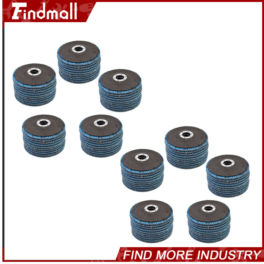 Findmall 100 Pcs 4.5” 60 Grit T29 Flap Disc Premium Zirconia Sanding Grinding