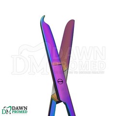 6 Pcs Littauer Suture Stitch Scissor Straight 4.5″ Rainbow Titanium Coating