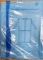 Non Medical Isolation Gown Blue Elastic Cuff XXL Atria CASE of 70 PCS