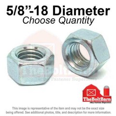 5/8″-18 Grade 5 Finished Hex Nuts Zinc Plated FINE Thread (Pick Quantity)
