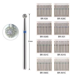 10 Pcs/Box Dental Surgical Diamond FG 1.6mm Burs Ball Round High Speed Handpiece