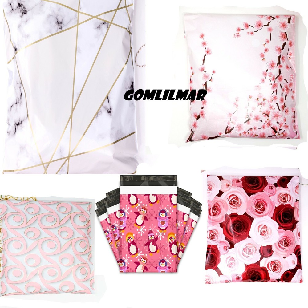 Designer Poly Mailers Plastic Envelopes Shipping Bags Custom 6X9 Waterproof