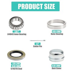 2 Set Fits for 1” Axles Trailer Wheel Hub Bearings Kit, L44643/L44610,1.000″…