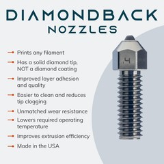 Diamondback Nozzles – Original K1, K1 Max, and CR-M4 Compatible – 0.4mm