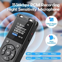 64GB Digital Voice Recorder with Playback,Audio Recording Device for Lectures…