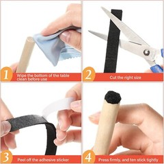 4 Rolls 120 Inch Felt Strip with Adhesive Backing 0.5 Inch, As Picture Shown