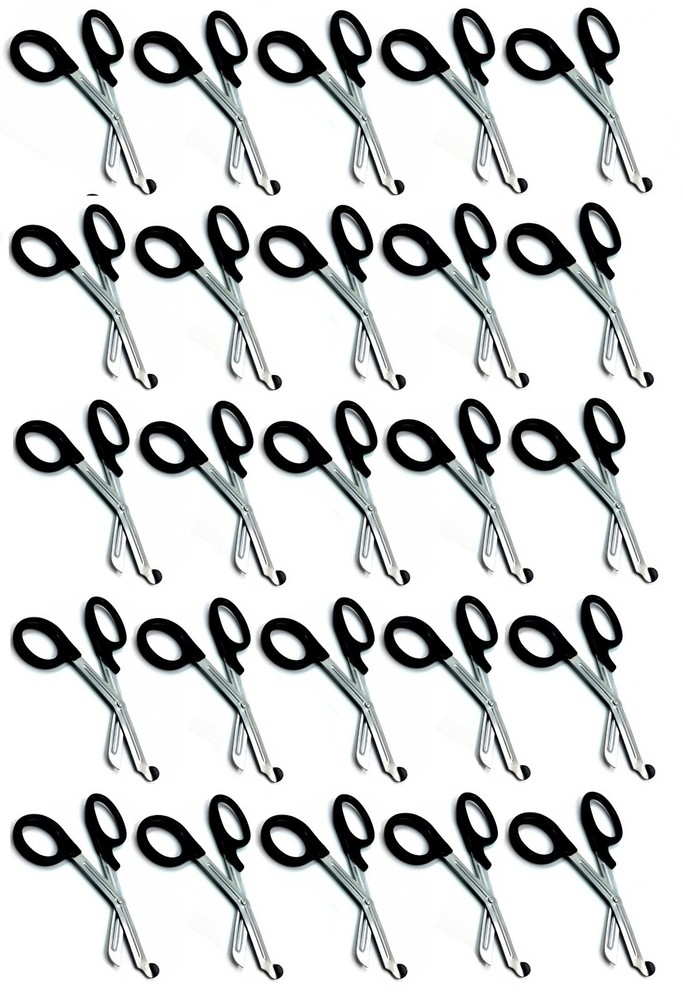 25 Pairs Trauma Shears Bandage Scissors 7 1/4″ Black