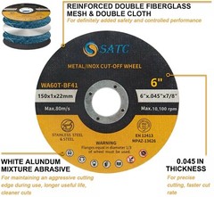 50 Pack 6 inch Cut-Off Wheels Angle Grinder Stainless Steel & Metal Cutting Disc