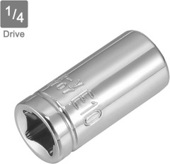 2Pcs 1/4-Inch Drive E10 External Torx Shallow Socket, Cr-V Steel