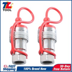 1/2″ Ag Hydraulic Quick Connect Tractor Couplers +Dust Caps Ball Pioneer Style