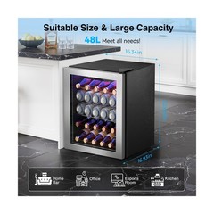Kismile Mini Refrigerator Cooler 48L Beverage Fridge for 16 Bottle 68 Can,1.7…