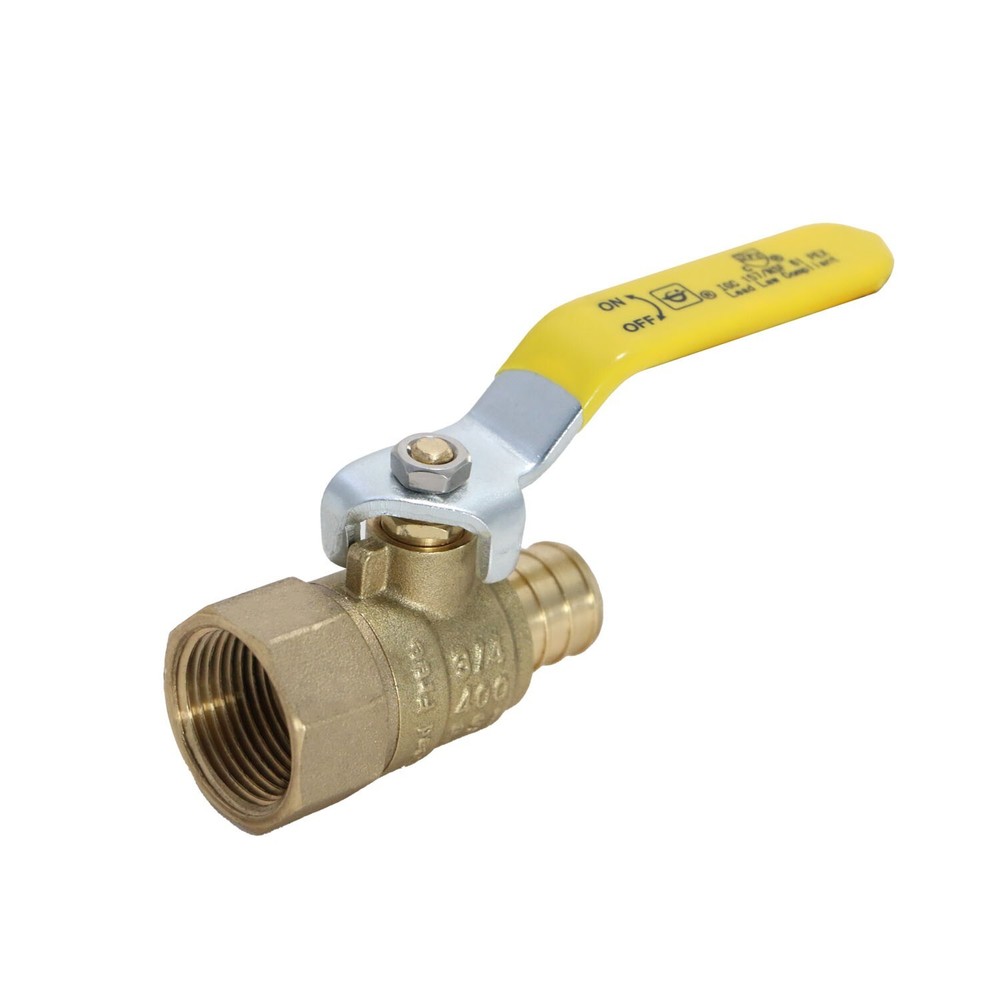 10 Pieces 3/4″ Pex Female Ball Valve, Pex B Crimp, Lead Free Brass, Full Port