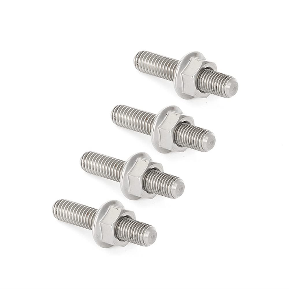 Alpha Rider Exhaust Studs Nuts for 1984-2015 Harley Big Twin 3/8 inch, Silver