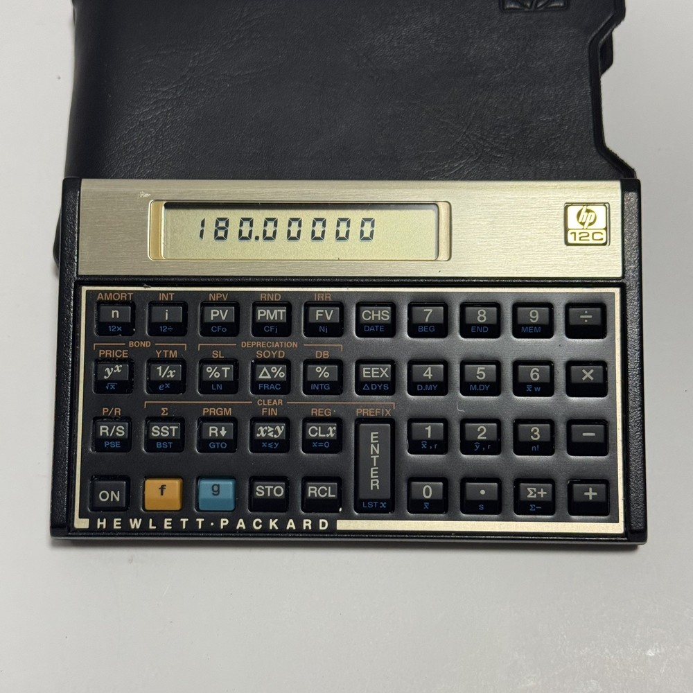 Hewlett Packard HP 12C Dark Brown/Gold Programmable Scientific Calculator Tested