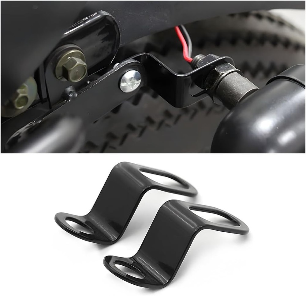 Motorcycle Rear Turn Signal Relocation Brackets, 2PCS Uni Style: Black/L Shape