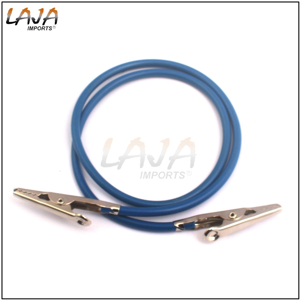Dental Bib Silicone Holder Napkin Clip Flexible Rubber Chain Blue Color