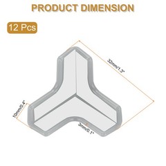 12Pcs Corner Protectors Table Corner Protectors(T-shaped Grey)