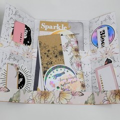 Blue Green Mushroom and Moon Goddess Handmade Junk Journals with Ephemera Folio