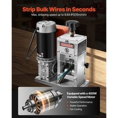 Electric Automatic Wire Stripper Stripping Machine 0.06-1.57 in 400W 15 m/min