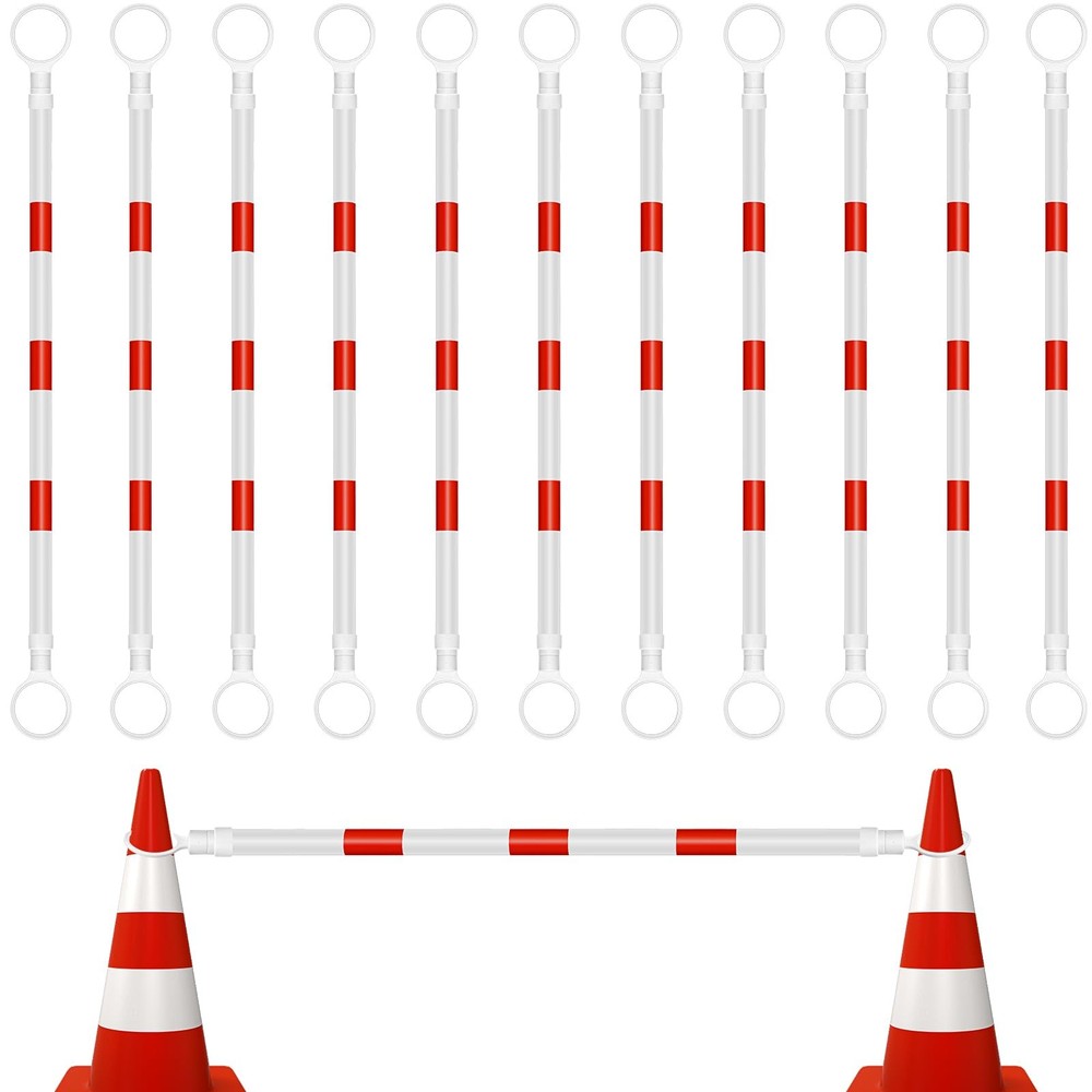 12 Pcs 12 Pcs Retractable Traffic Cone Bar from 4ft to 7.2ft Expandable Safety..