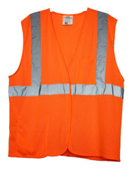 PIP Safety Vest Size Large with Pockets Hook and Loop Closure Type R Class 2
