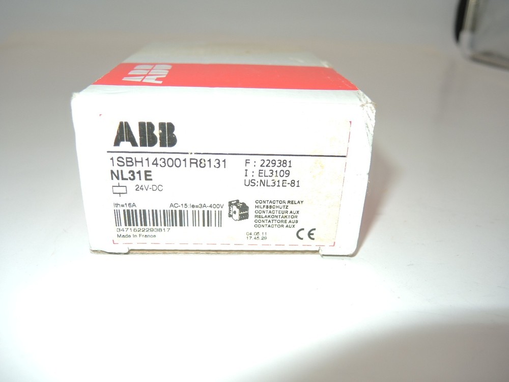 One (1) ABB NL31E-81 Contactor Relay 24 V DC 1SBH143001R8131 Bulgaria NEW