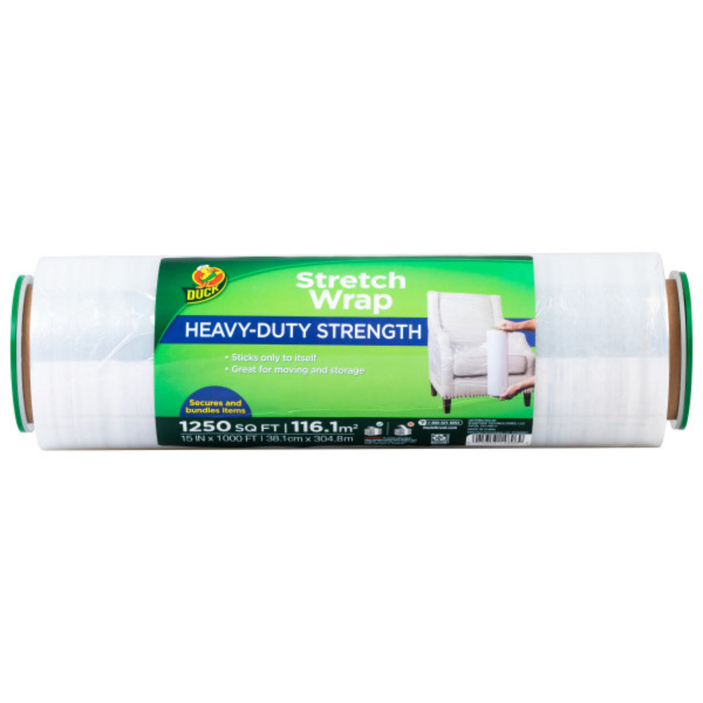 Duck Brand Heavy-Duty Stretch Wrap [80 Gauge]: 15 in. x 1000 ft. (Clear) *80 gau