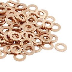 Litoexpe M5 Metric Flat Washer Copper Sealing Ring, 5mm ID 9mm OD 1mm Thickness,