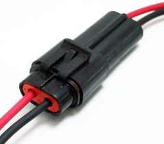 2-Pin Metri-Pack 630 Series 12 AWG, 46amp Female to Male PIGTAIL 12″ Lead