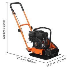Uimoso 6.5HP Vibrating Plate Compactor for Asphalt, 5600VPM, 2360lbs