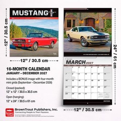 Ford Mustang OFFICIAL | 2027 12×24″ (Hanging) Wall Calendar | Foil Stamped Cover