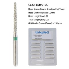 Dental Diamond Burs Round Shoulder End Taper 850/010C FG 1.6mm for High Speed