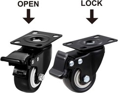 Durable 2 Inch Heavy Duty Caster Wheels – Locking and Easy to Install, Set of 4