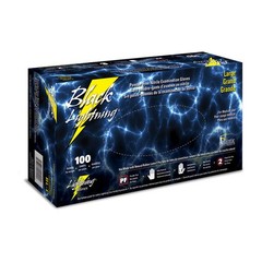 Black Lightning 6 mil Disposable Powder-Free Nitrile Exam Gloves – Black, 1000