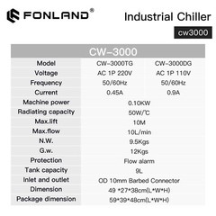S&A CW3000TG CO2 Industrial Water Chiller for 80W 60WCO2 Laser Cutting Machine