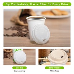 Karat Earth 24oz Eco-Friendly Paper Hot Cups – One Cup One Earth (90mm) – 500 ct