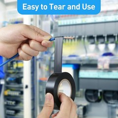 4 Pack 0.75In X 66Ft Black Electrical Tape 600V Insulation Wire Tape, Waterproof