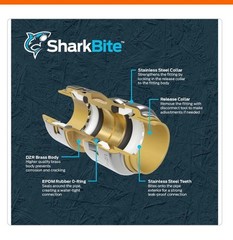 Sharkbite MAX UR008A, 1/2-in. x 1/2-in. Push-To-Connect Straight Coupling