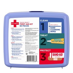 Band-Aid Brand Travel Ready Portable Emergency First Aid Kit For Minor Wound