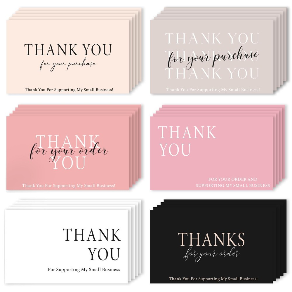 300PCS Thank You for Supporting My Business Cards 2 X 3.5 Inches Thank You