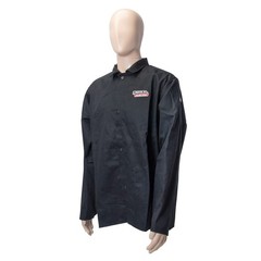 Flame-Resistant Welding Jacket, Black, Durable Cloth, Safety Gear for Welders