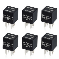6 Pcs 4016819 Ultra Micro ISO Automotive Relay – 12VDC 20A 4-Pin SPST, Direct OE