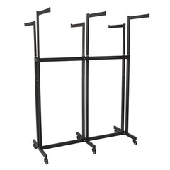 6 Arms Clothing Display Retail Rack Adjustable Floor Standing Metal Garment Rack