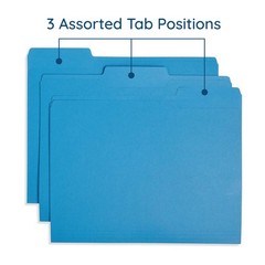 Blue Summit Supplies File Folders – Letter Size, 1/3