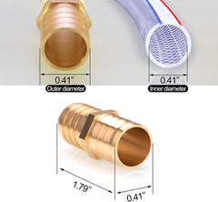 3Pcs 3/8″(10Mm) Hose Repair Kit Hose Connector Barb Splicer Mender Hose Brass Ba