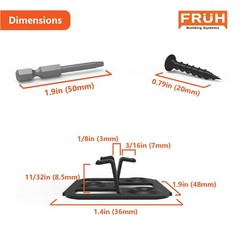Hidden Deck Fasteners for Composite Deck Boards – 8.5mm / 0.334″ Groove Heigh…