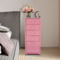 Metal File Storage Cabinet, 5 Drawer Under Desk Filing Cabinets with Wheels