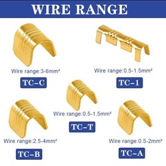 500X Non-Insulated U Shape Copper Terminals Crimp Assortment Kit For Cable Wire