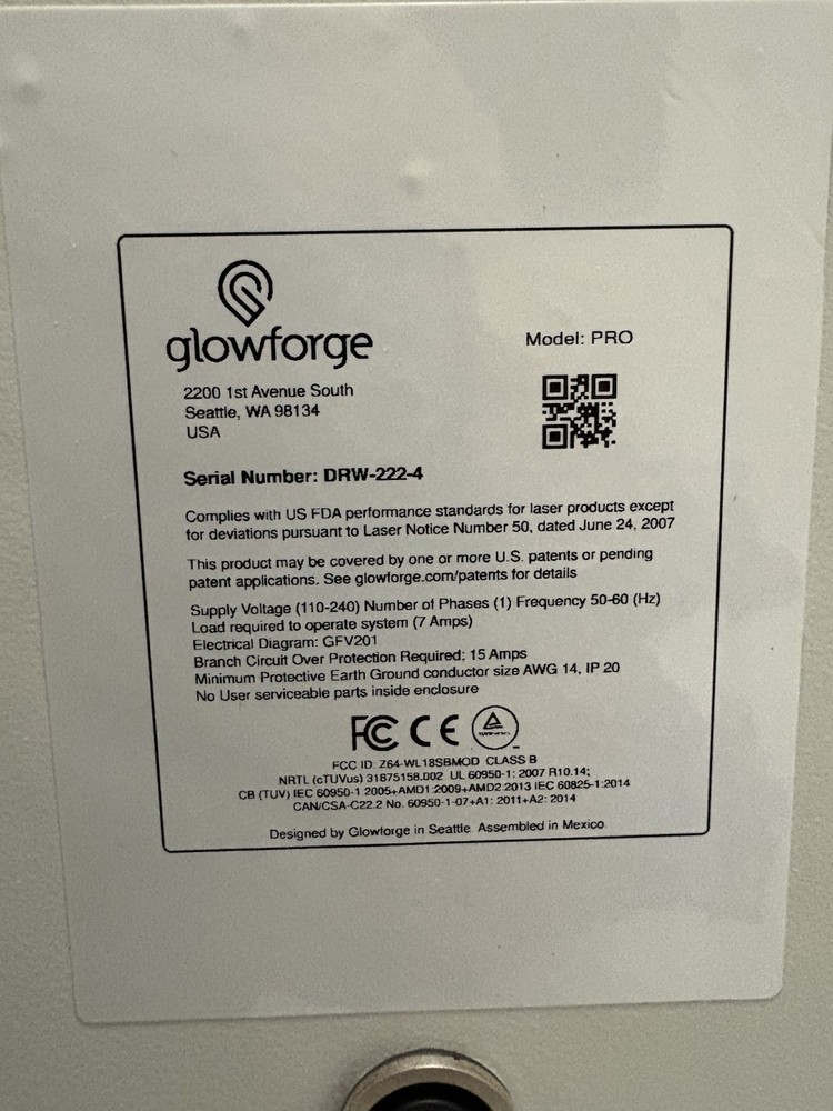 Glowforge PRO 50W Computerized Laser Cutter & Engraver for Wood, leather & more
