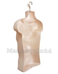 Set of Black & Flesh Male Mannequin Form with Stands Men Torso Body Form